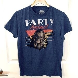 STAR WARS | Women’s Dark Blue “Party Animal“ Chewbacca Shirt Size Small